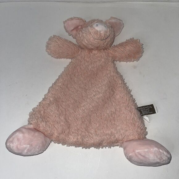 Nat & Jules Demdaco Pink Peach Plush Pig Security Baby Blanket Lovey Rattle - Picture 1 of 7